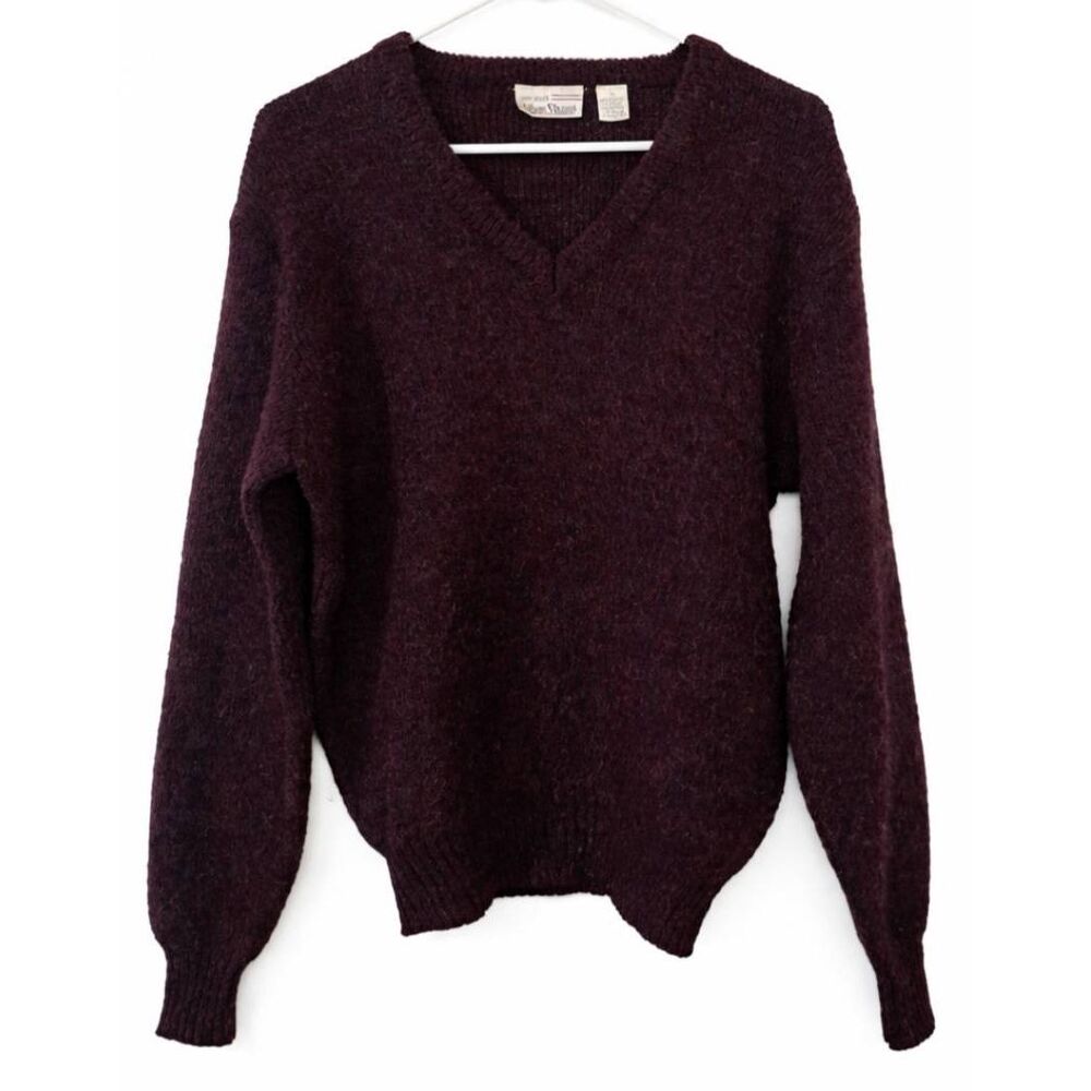 Vintage Adam Sloane Mens Medium Mohair sweater  Purple Pullover longsleeve